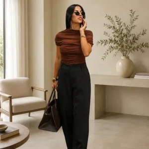 Calça Cenoura Recortes Pesponto SL