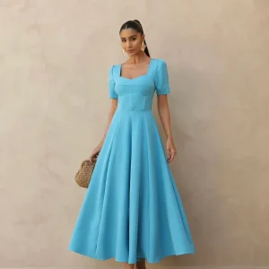 Vestido Alfaiataria Manga Princesa