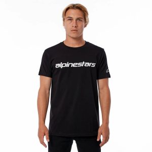CAMISETA ALPINESTARS LINEAR WORDMARK 2.0 – Preta e Branca