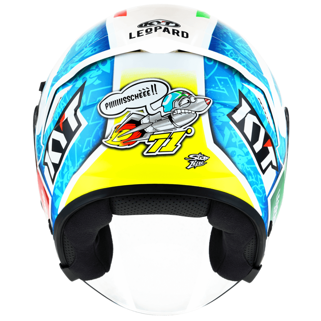 CAPACETE KYT NF-J DENNIS FOGGIA MISANO 2021 – Branco Azul Vermelho e Verde - Image 4