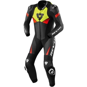 MACACÃO REV’IT ARGON 2 1 PEÇA – Preto Amarelo Neon e Vermelho