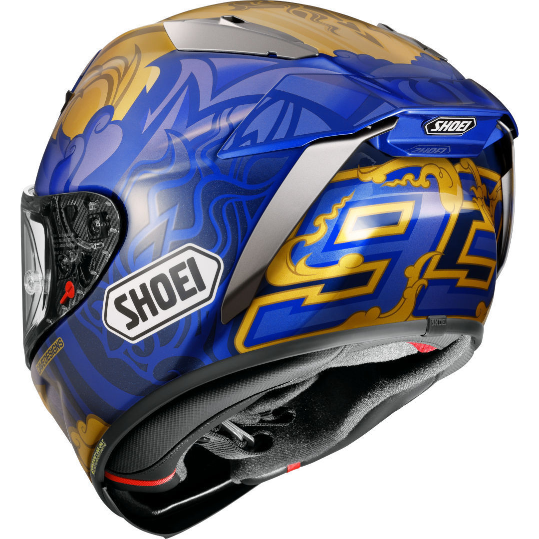 CAPACETE SHOEI X-SPR PRO MÁRQUEZ THAI TC-2 – Azul e Dourado - Image 4