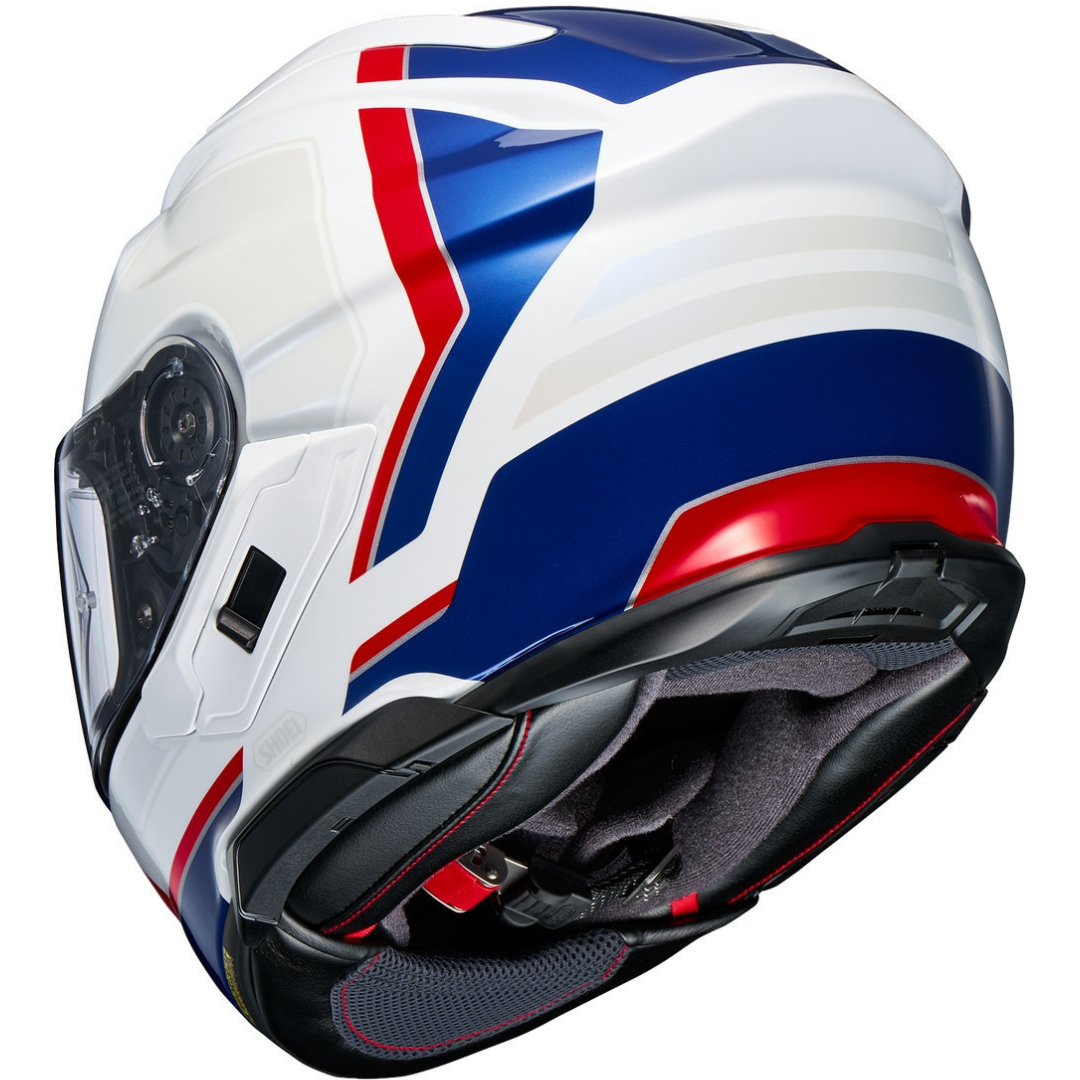 Capacete Shoei GT Air 3 Realm T-10 – Branco Azul e Vermelho - Image 4