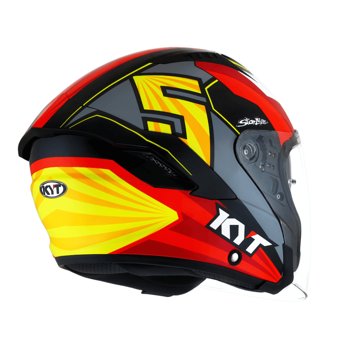 CAPACETE KYT NF-J JAUME MASIA 19 – Vermelho Amarelo e Cinza - Image 4