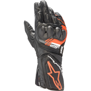 LUVA ALPINESTARS SP-8 V3 – Preta e Vermelha Flúor