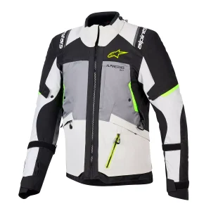 JAQUETA CORDURA FEMININA ALPINESTARS STELLA ANDES V4 DRYSTAR PARKA – Cinza Escuro Gelo e Coral Flúor