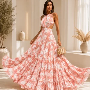 Vestido Aberto na Lateral Seda Fluído