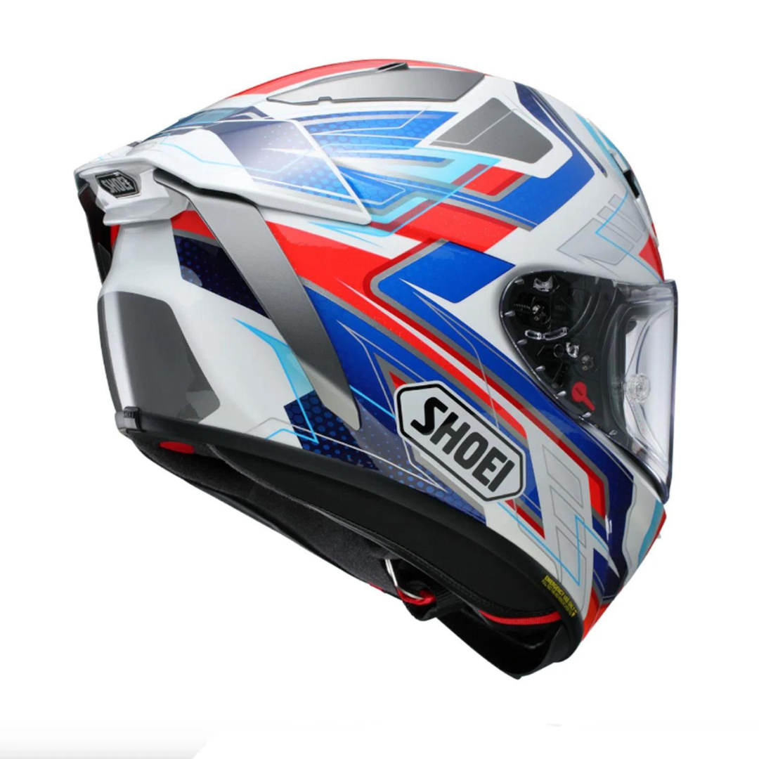 CAPACETE SHOEI X-SPR PRO ESCALATE TC-10 – Branco Vermelho e Azul - Image 6