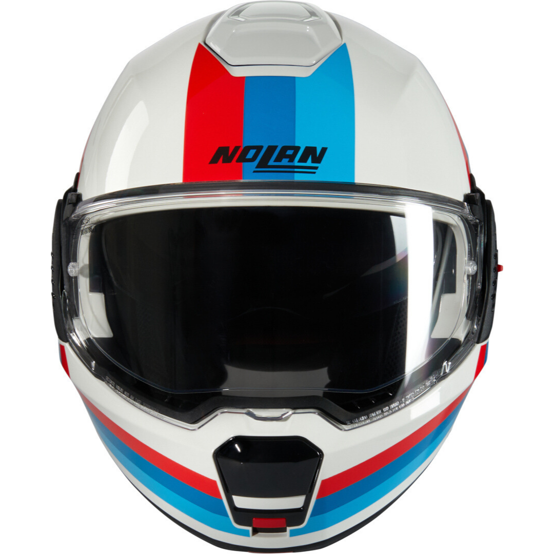 CAPACETE NOLAN N120-1 LINEO ESCAMOTEÁVEL – Branco Azul e Vermelho - Image 5