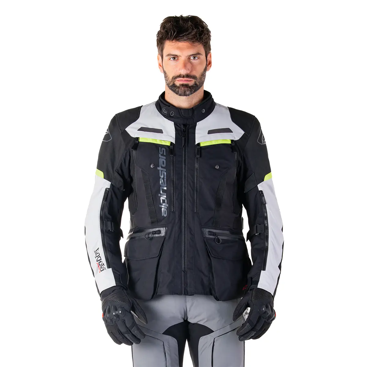 JAQUETA CORDURA ALPINESTARS BOGOTA PRO DRYSTAR – Preta Gelo Cinza e Amarela Flúor - Image 5