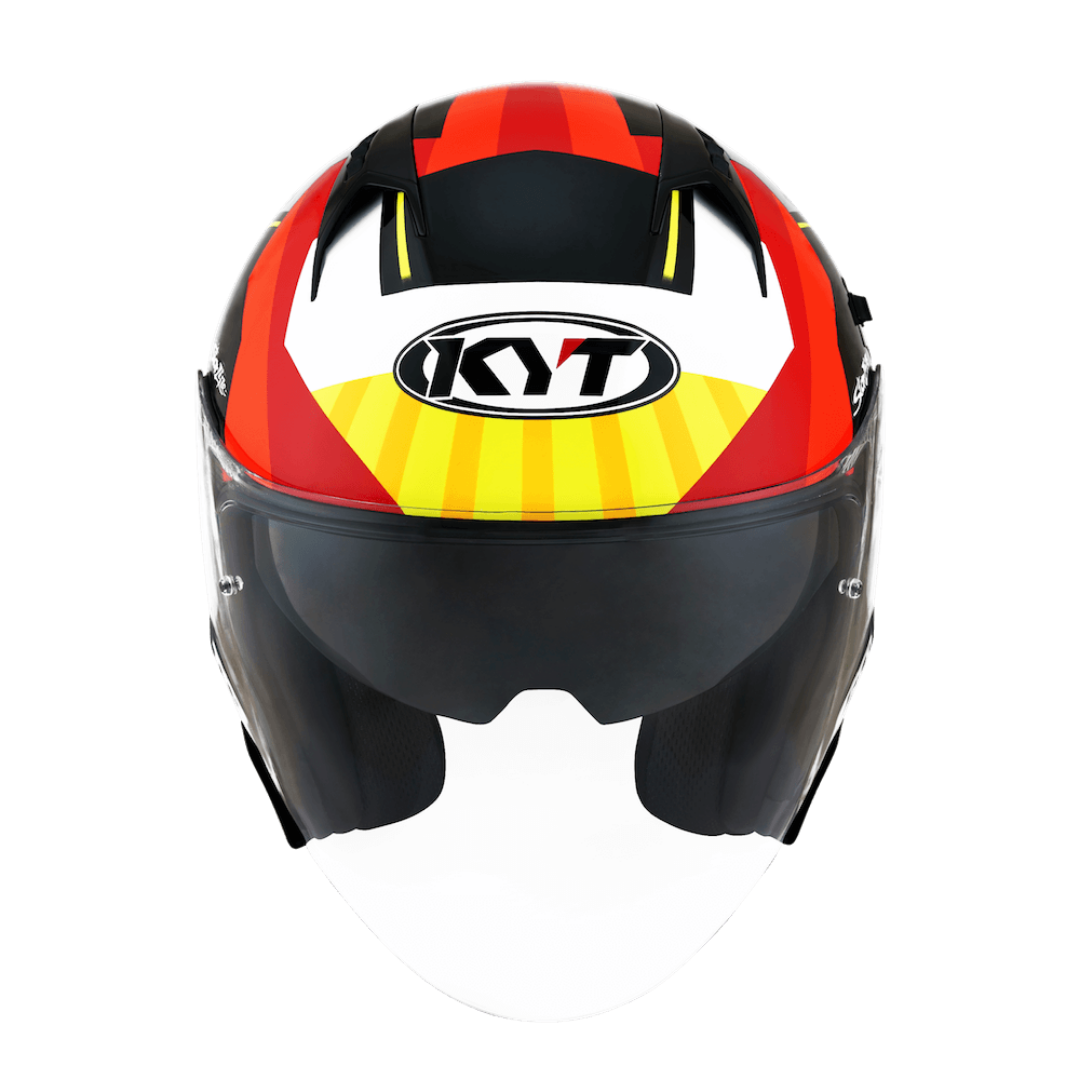 CAPACETE KYT NF-J JAUME MASIA 19 – Vermelho Amarelo e Cinza - Image 5