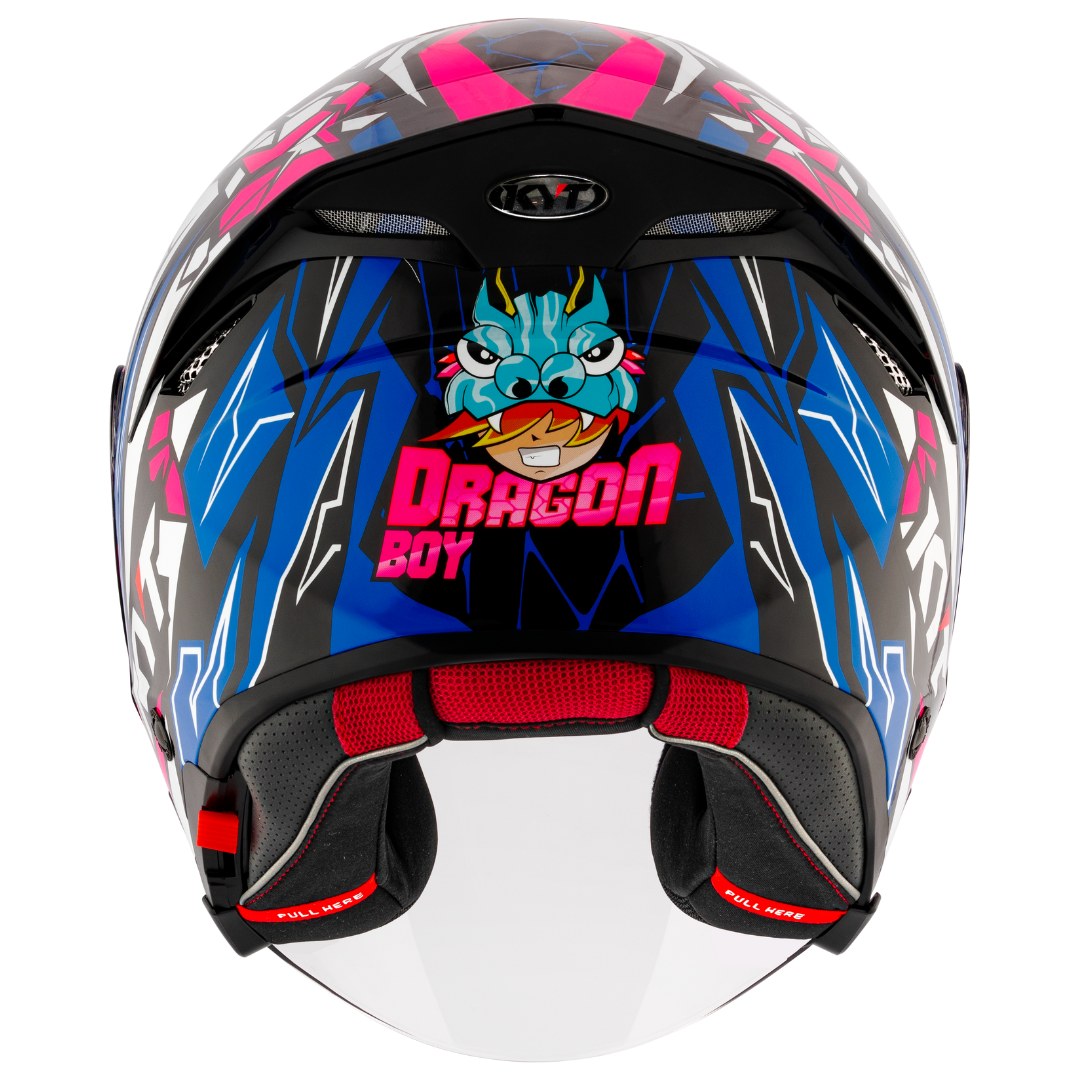 CAPACETE KYT TTR JET KASMA 23 – Rosa Azul e Branco - Image 5