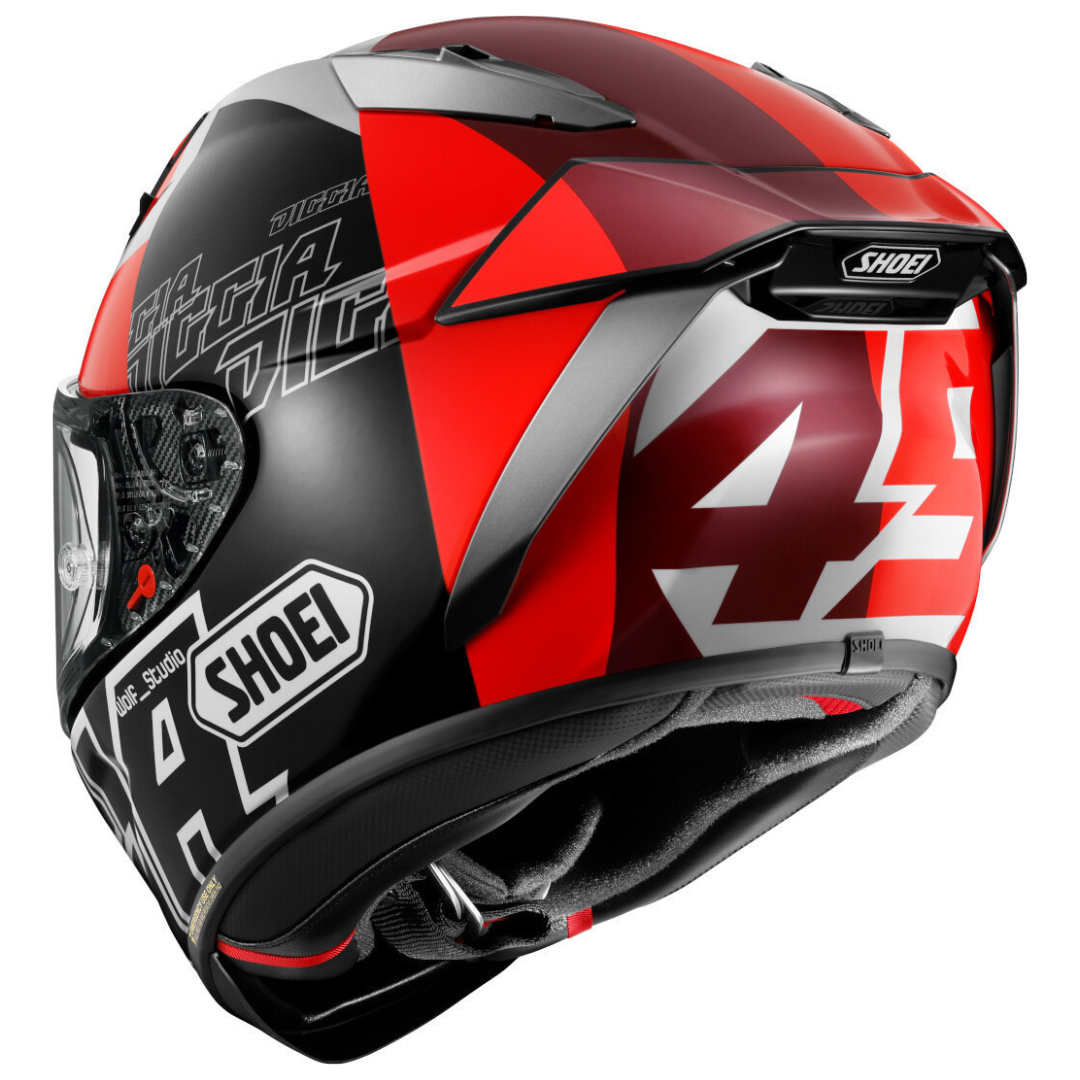 CAPACETE SHOEI X-SPR PRO DIGGIA 2 TC-1 – Preto Vermelho e Branco - Image 5