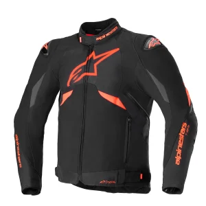 JAQUETA CORDURA MASCULINA ALPINESTARS T-GP R V3 DRYSTAR – Preta e Vermelha Flúor
