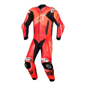 MACACÃO ALPINESTARS GP PLUS V4 SPRINT PEÇA ÚNICA – Vermelho Flúor Vermelho Fosco e Branco
