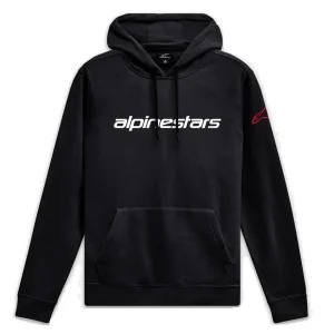 MOLETOM ALPINESTARS LINEAR WORDMARK V3 HOODIE- Preto Branco e Vermelho