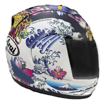 CAPACETE ARAI RX-7V EVO ORIENTAL FLAT BLACK – Preto Branco e Azul - Image 3