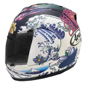 CAPACETE ARAI RX-7V EVO ORIENTAL FLAT BLACK – Preto Branco e Azul