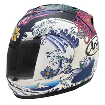 CAPACETE ARAI RX-7V EVO ORIENTAL FLAT BLACK – Preto Branco e Azul