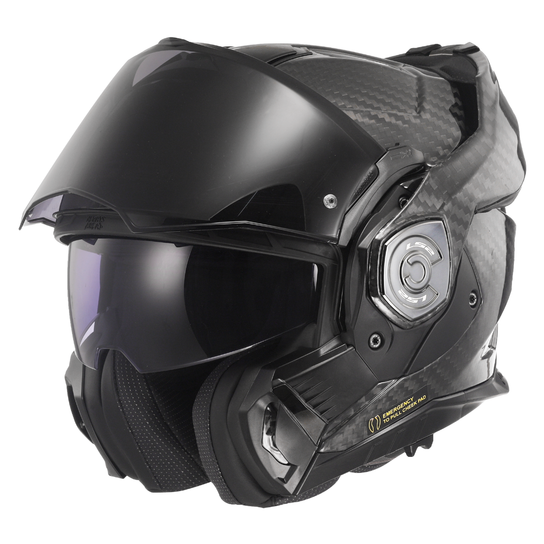 CAPACETE LS2 ADVANT X CARBON SOLID FF901 GLOSS ESCAMOTEÁVEL – Preto Carbono Brilhante - Image 6