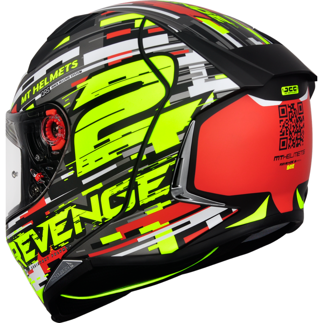 CAPACETE MT HELMETS REVENGE 2 BAYE MATT – Vermelho Amarelo e Cinza - Image 7