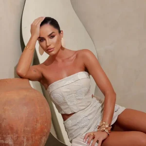 Corset PU Renda Poema