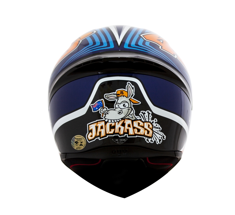CAPACETE AGV K-1 JACK MILLER 2015 – Azul Branco e Laranja - Image 6