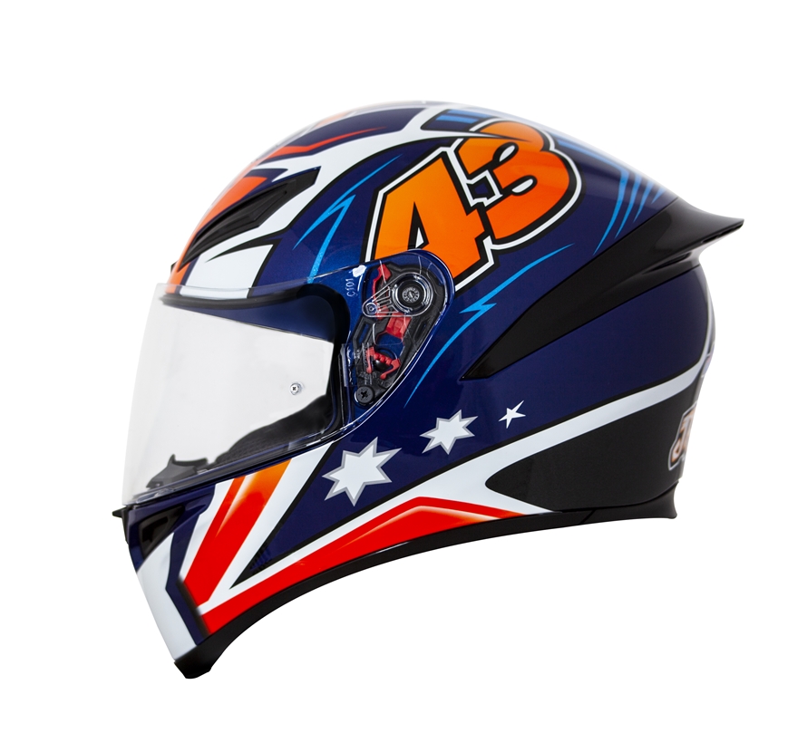 CAPACETE AGV K-1 JACK MILLER 2015 – Azul Branco e Laranja - Image 2
