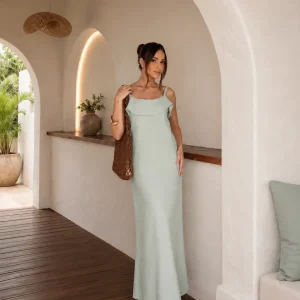 Vestido Longo com Babado no Busto Ávila
