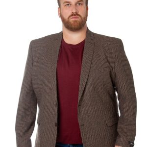 Blazer Xadrez Lã Plus Size Marrom 001846