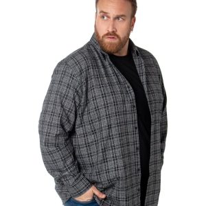 Camisa Flanela Plus Size Chumbo 001797-1
