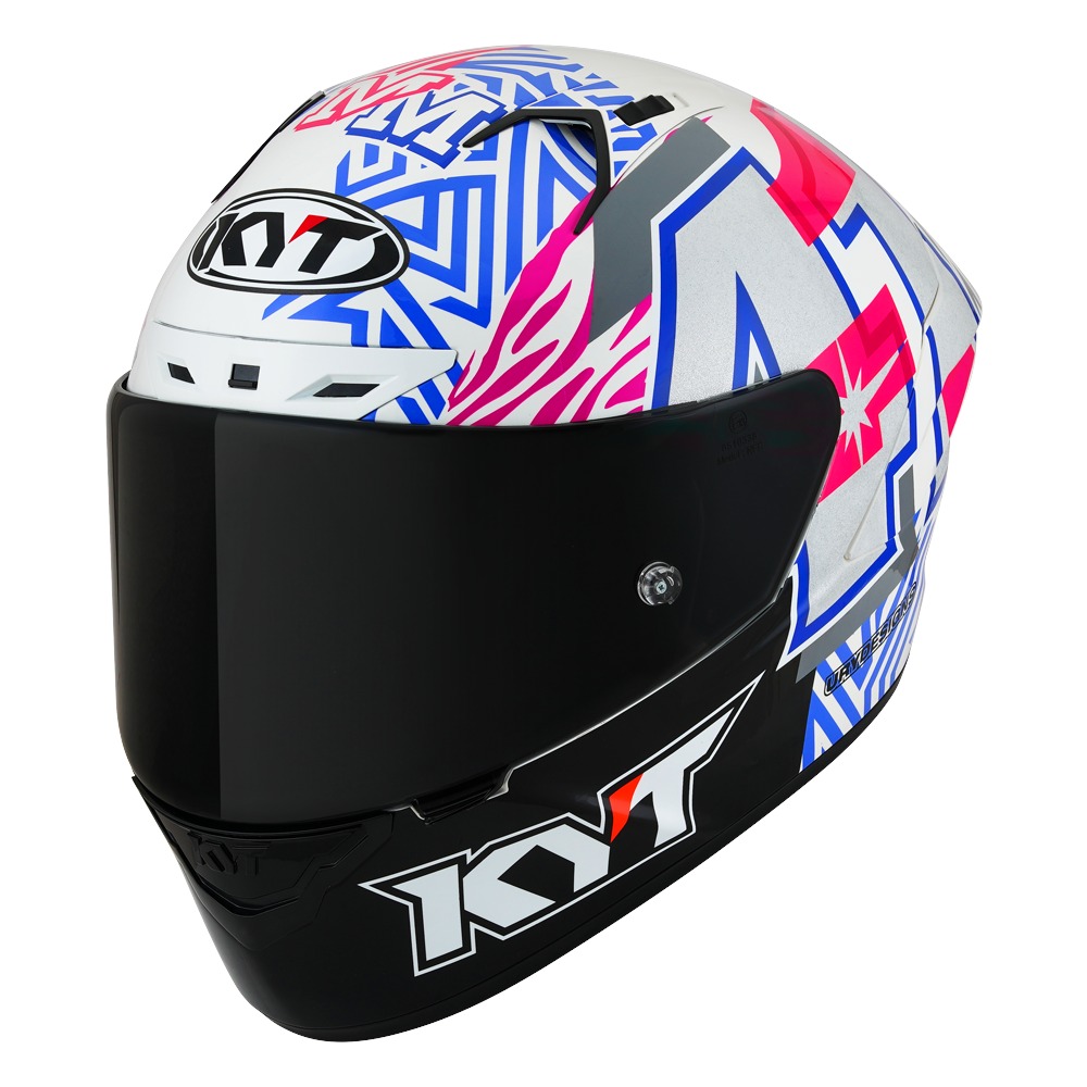 CAPACETE KYT NZ RACE ESPARGARÓ 2022 – Branco Azul e Rosa - Image 8