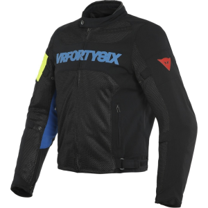 JAQUETA CORDURA DAINESE VR46 GRID TEX – Preta, Azul e Amarela Flúor