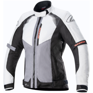 JAQUETA CORDURA FEMININA ALPINESTARS STELLA HEADLANDS DRYSTAR – Gelo Preta Cinza e Vermelha Flúor