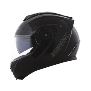 CAPACETE NORISK ROUTE FF345 MONOCOLOR MATTE ESCAMOTEÁVEL – Preto Fosco