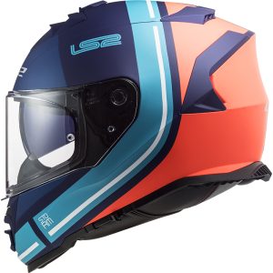 CAPACETE LS2 FF800 STORM SLANT MATT – Azul e Laranja Flúor
