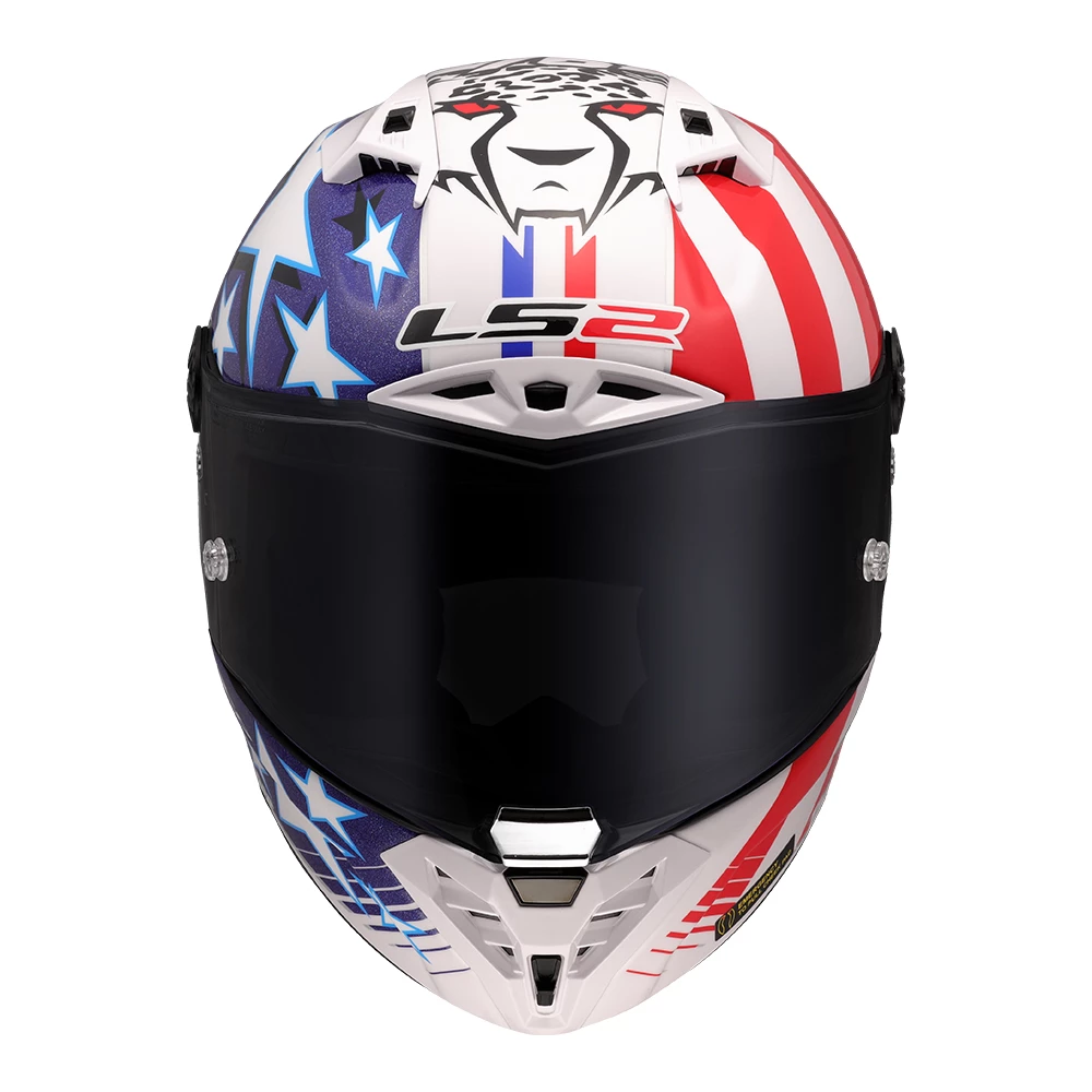 CAPACETE LS2 FF805 THUNDER CARBON GP LORIS BAZ – Branco Azul e Vermelho - Image 4