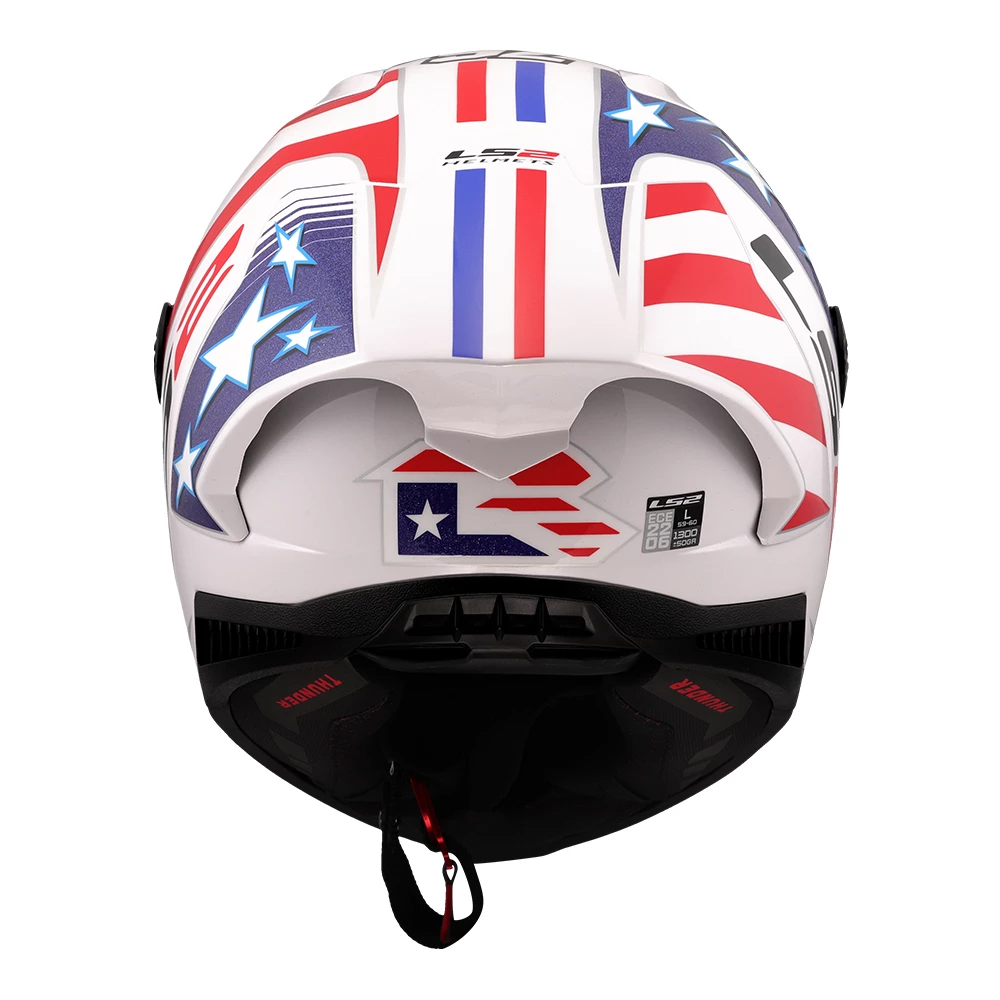 CAPACETE LS2 FF805 THUNDER CARBON GP LORIS BAZ – Branco Azul e Vermelho - Image 5