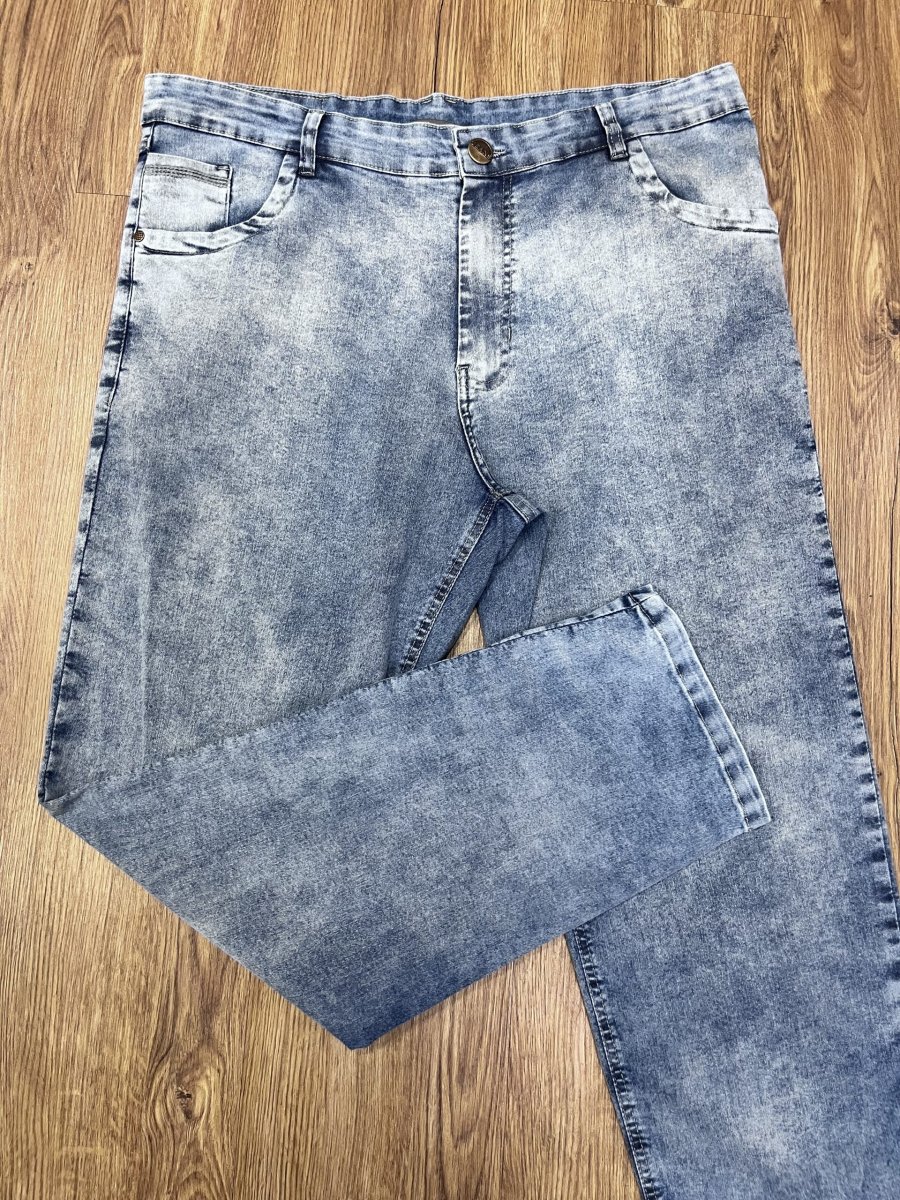Calça Jeans Reta Plus Size Azul Claro 003081-1