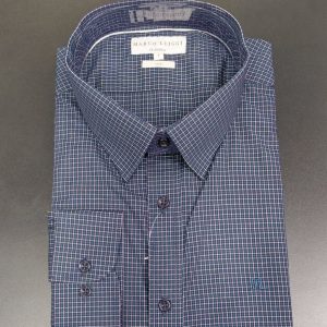 Camisa Social Manga Longa Plus Size Azul Marinho 003139-2