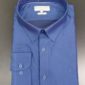 Camisa Social Manga Longa Plus Size Azul Royal 003142-1