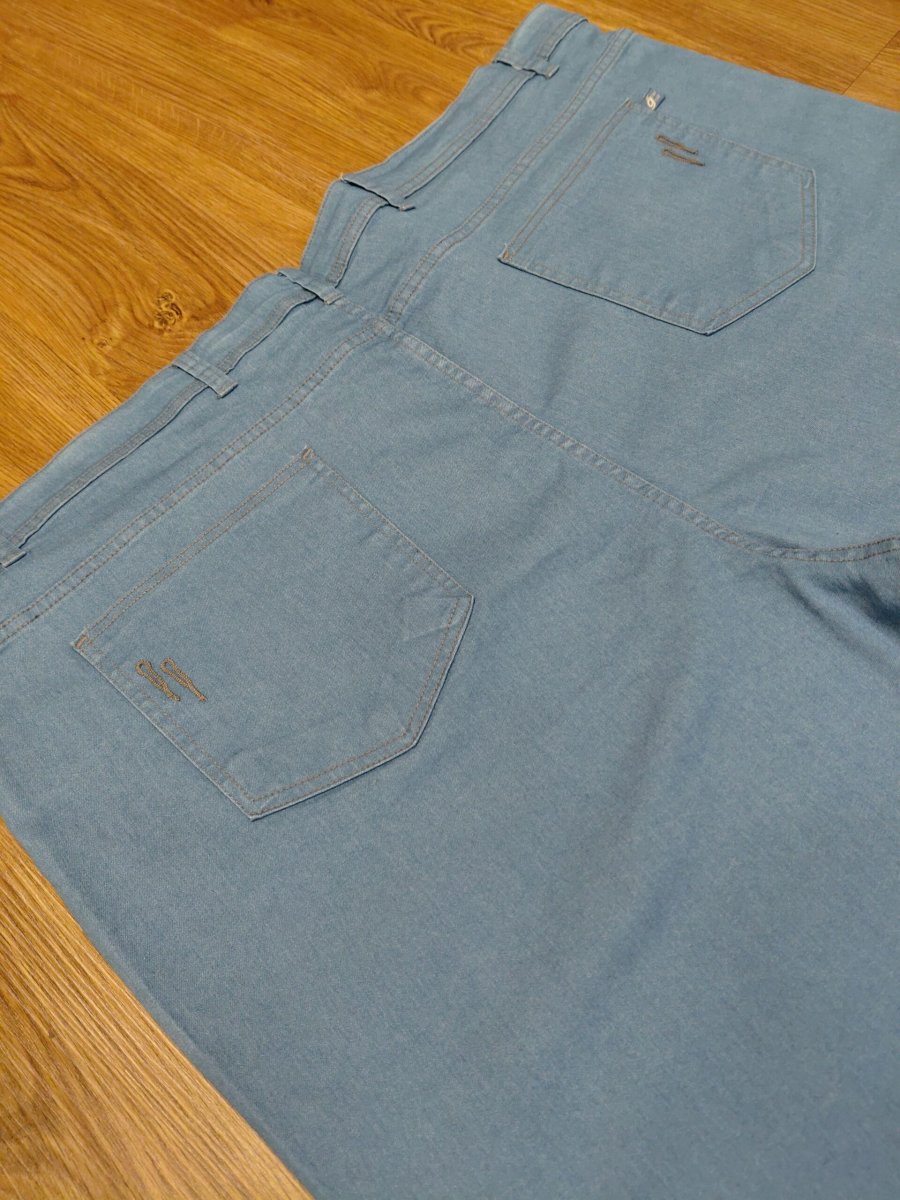 Calça Jeans Reta Plus Size Azul Claro 000812-2 - Image 4
