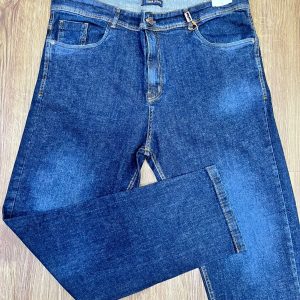 Calça Jeans Reta Plus Size Azul Marinho 002560-1
