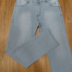 Calça Jeans Reta Plus Size Azul Claro 001509-1