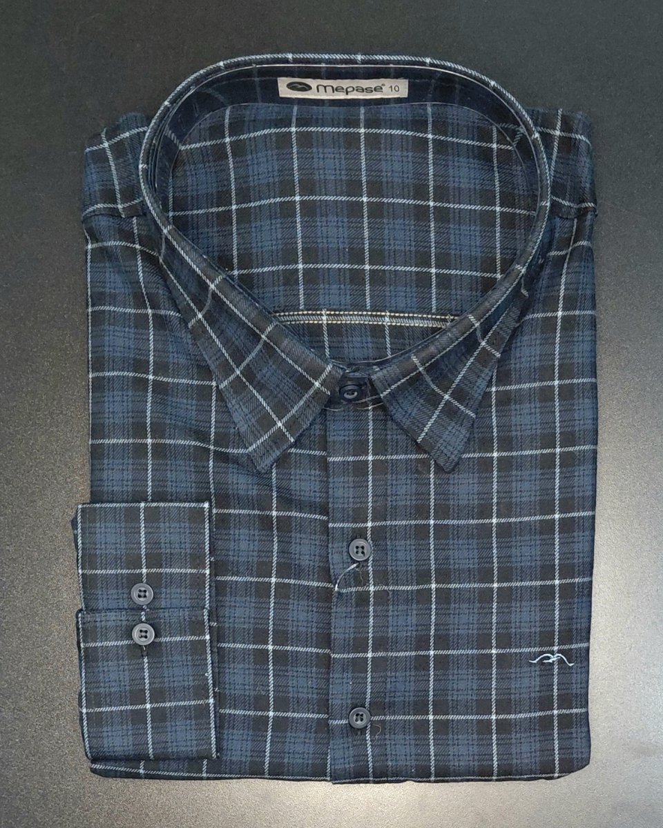 Camisa Flanela Plus Size Azul Marinho 002943-4
