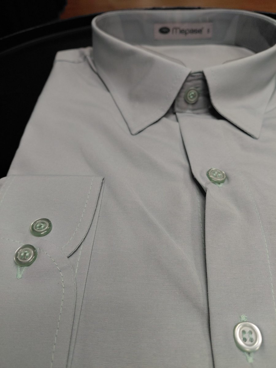 Camisa Social Manga Longa Verde Claro Plus Size 002327-7 - Image 3