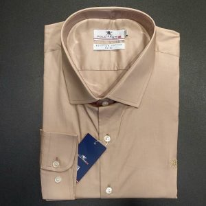Camisa Social Manga Longa Plus Size Bege 002927-1
