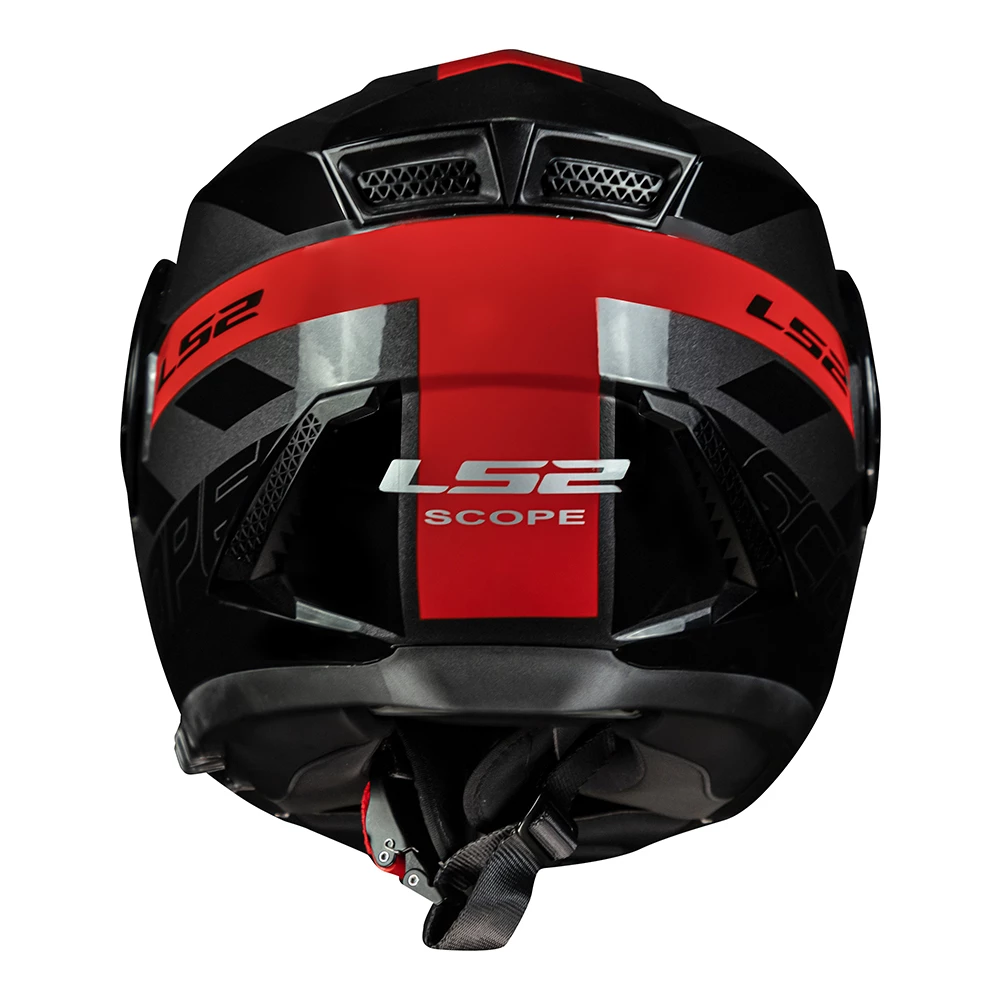 CAPACETE LS2 SCOPE FF902 HAMR ESCAMOTEÁVEL (ÓCULOS INTERNO) – Preto e Vermelho - Image 5