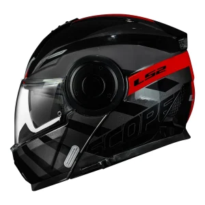 CAPACETE LS2 SCOPE FF902 HAMR ESCAMOTEÁVEL (ÓCULOS INTERNO) – Preto e Vermelho