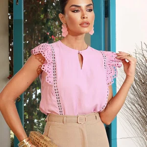 Blusa Viscolinho com Lasie